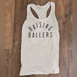 Bella Canvas White 'Raising Ballers' Tank Top